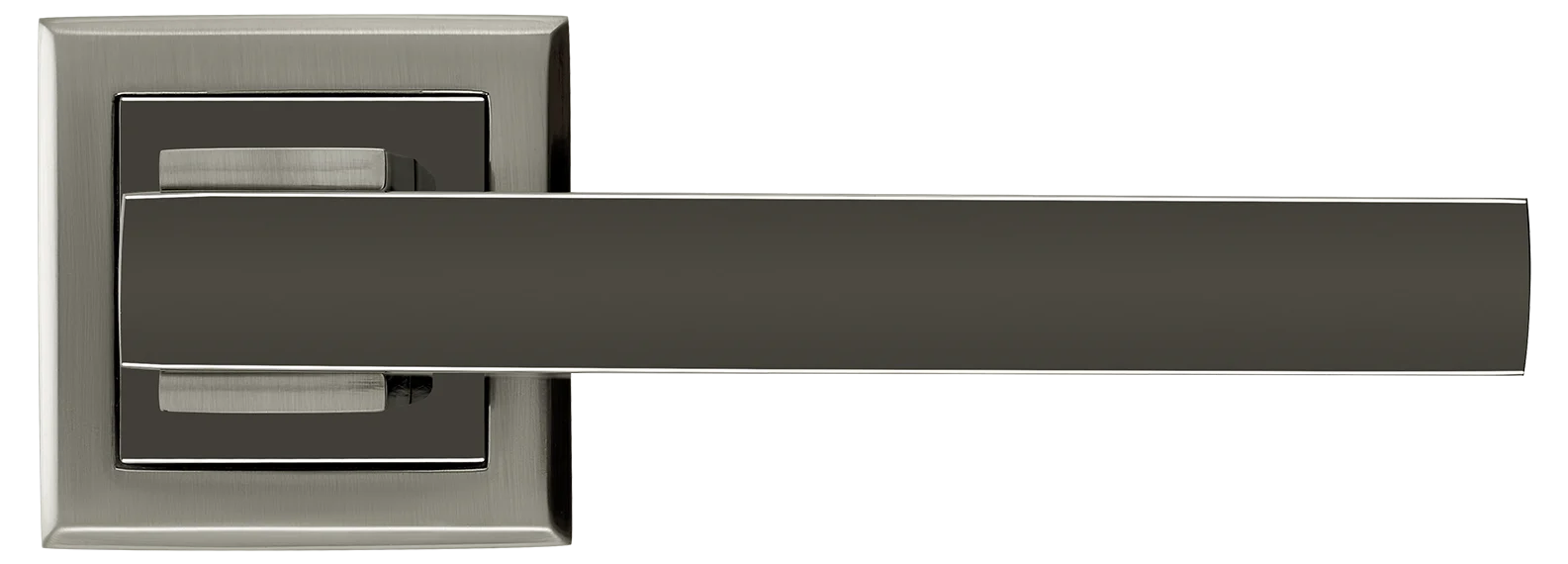 PIQUADRO, ручка дверная MH-37 SN/BN-S, на квадратной накладке, цвет - бел. никель/черн. никель фото купить в Воронеже