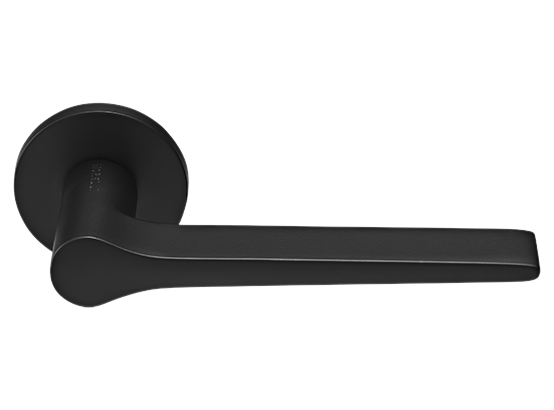 LAND ручка дверная  на круглой розетке 6 мм, MH-60-R6 BL, цвет - чёрный фото купить Воронеж