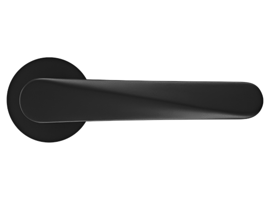 CAYAN - ручка дверная  на круглой розетке 6 мм, MH-58-R6 BL,  цвет - чёрный фото купить в Воронеже